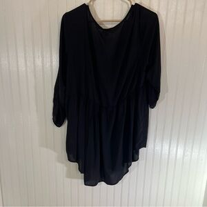 NWT Torrid Black Flowy Boho Tunic Top with embroidered details Size 1